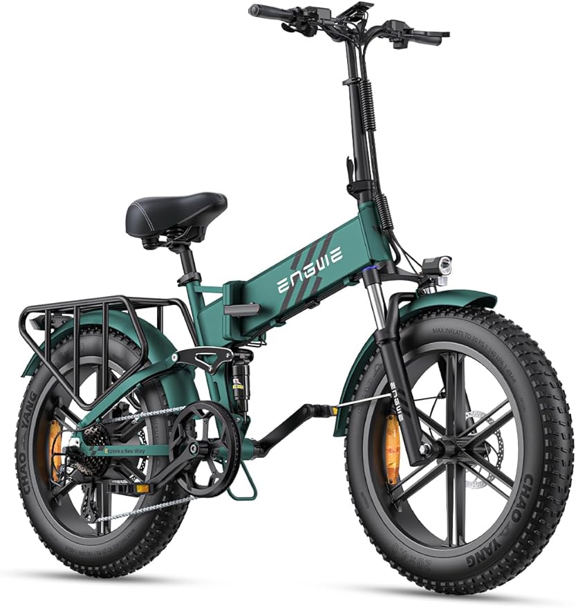 Engwe Pro 2.0 750W 20" Fat Bike 768Wh Foldable E-Mountain Bike with Torque Sensor 48V 16Ah Battery