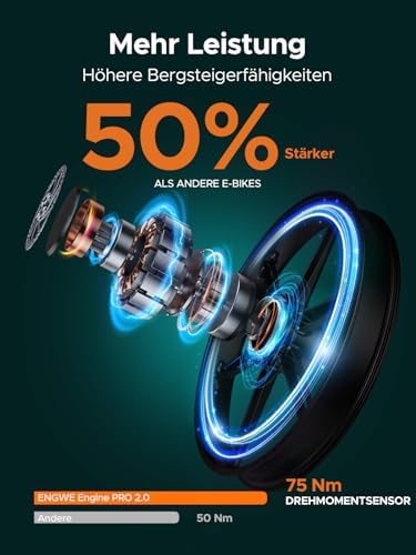 Engwe Pro 2.0 750W 20" Fat Bike 768Wh Foldable E-Mountain Bike with Torque Sensor 48V 16Ah Battery